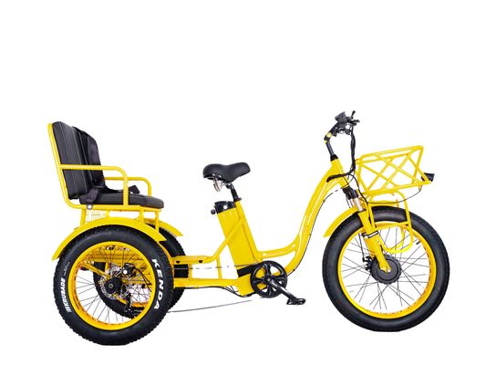 Электрическая рикша 750 Вт Передний BaFang Мотор 21AH Литийная батарея 60KM США Взрослый 24 &quot;Толстый снег Большая шина пассажирское сиденье