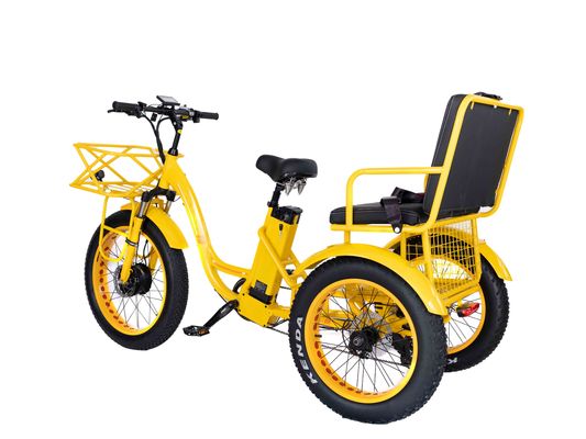 Электрическая рикша 750 Вт Передний BaFang Мотор 21AH Литийная батарея 60KM США Взрослый 24 &quot;Толстый снег Большая шина пассажирское сиденье