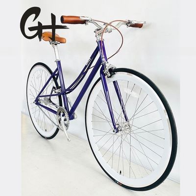700C Lady Women Gril CE США настраиваемый односкоростной шаг через фиксированный скоростной городской велосипед