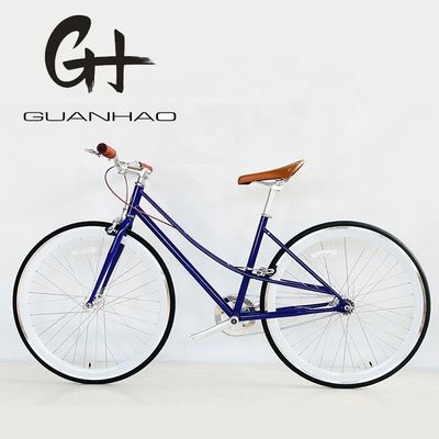 700C Lady Women Gril CE США настраиваемый односкоростной шаг через фиксированный скоростной городской велосипед