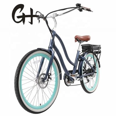 26&quot; 48V 500W 14AH Литийная батарея Алюминиевая рама CE Shimano 7 Speed Electric Beach Cruiser Bike