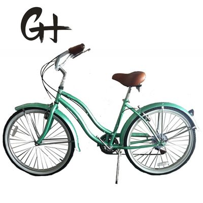 17кг 26&quot; Белая шина для женщин Взрослые 7 скоростей Shimano Lady City CE США Hi-Ten Steel Frame CPSC Beach Cruiser Велосипед