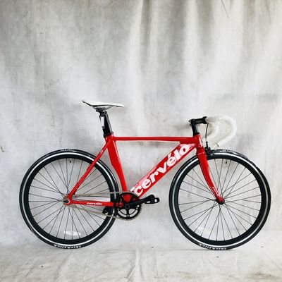 12 кг 700C односкоростной трассы алюминиевого каркаса фиксированный велосипед с вилкой из углеродного волокна