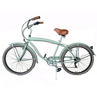 Двойной V тормоз 26&quot; 2.125 Белый стенный шина Hi-Steel Рама Shimano 7 скорости OEM индивидуальный взрослый мужчины CE CPSC США Рынок пляжный крейсер велосипед