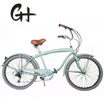 Двойной V тормоз 26&quot; 2.125 Белый стенный шина Hi-Steel Рама Shimano 7 скорости OEM индивидуальный взрослый мужчины CE CPSC США Рынок пляжный крейсер велосипед