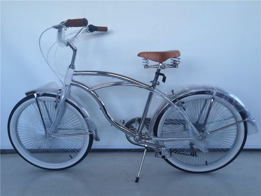 26*2.125 Шины Vintage Style Взрослый 26 дюймовый односкоростной ретро Chrome Beach Cruiser Bike Велосипед