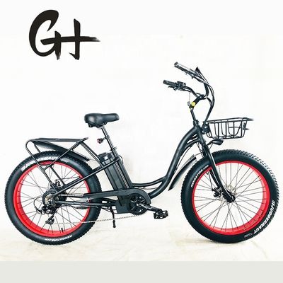 26&quot; 750W 48V 20MPH OEM 21AH UL2849 Взрослые женщины Леди пляжный крейсер электрический большой 4.0 жирный снежные шины велосипед