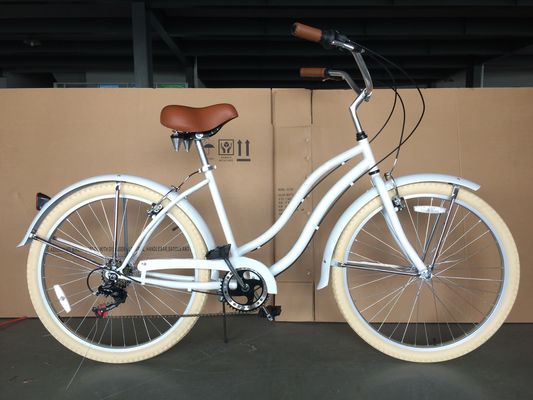 26&quot; Shimano 7 Speed Женщины Леди США 26*2.125 Девушка Белая шина Белый Крузер