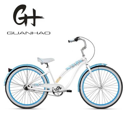Красивые женщины Beach Cruiser Велосипед с внутренней наклейкой на воду 26 дюймов 3 скорости OEM / ODM