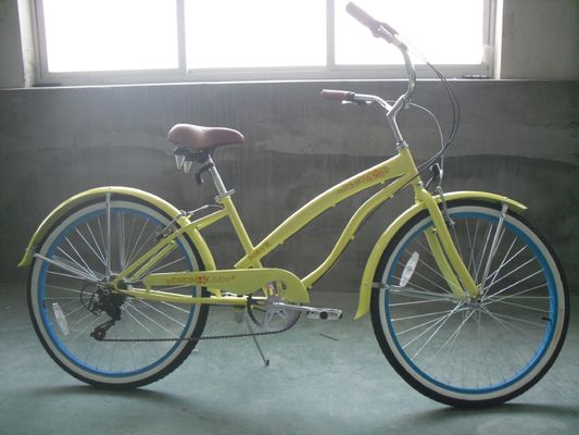 Красивые женщины Beach Cruiser Велосипед с внутренней наклейкой на воду 26 дюймов 3 скорости OEM / ODM