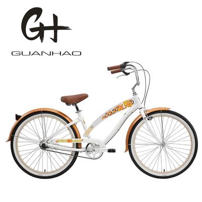 Красивые женщины Beach Cruiser Велосипед с внутренней наклейкой на воду 26 дюймов 3 скорости OEM / ODM