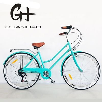 700C Hi-Ten Steel Frame USA OEM Женский городской велосипед с 7 скоростями и ремнями из алюминиевого сплава