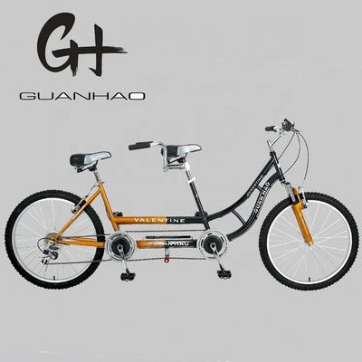 24 дюйма Shimano 7 скоростей OEM CE Стальная тандема для двух человек Велосипед с вилкой подвески