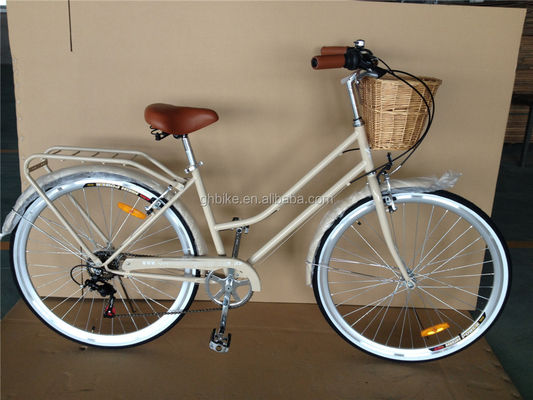 Синий цвет 7 скорости Винтажный Lady City Cruiser Bike Женщины Ретро велосипеды для городской жизни