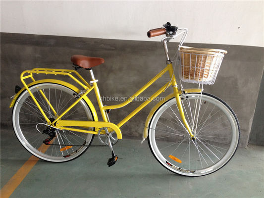 Синий цвет 7 скорости Винтажный Lady City Cruiser Bike Женщины Ретро велосипеды для городской жизни