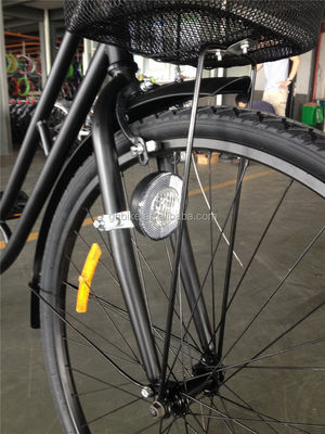 Доступный цвет черный односкоростной 26 дюймовый 28 дюймовый городской велосипед для женщин с стальной рамой