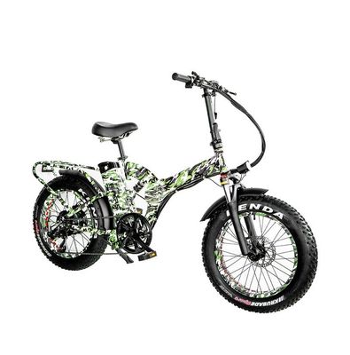 48V*21AH 20 дюймов полное подвеска Камуфляжный цвет 1000W Складывающаяся жировая шина электрический велосипед с задней стойкой