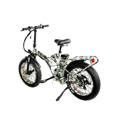 48V*21AH 20 дюймов полное подвеска Камуфляжный цвет 1000W Складывающаяся жировая шина электрический велосипед с задней стойкой