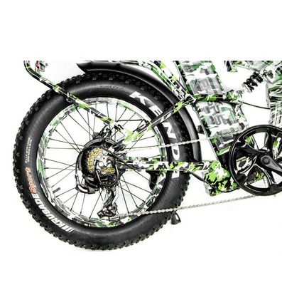48V*21AH 20 дюймов полное подвеска Камуфляжный цвет 1000W Складывающаяся жировая шина электрический велосипед с задней стойкой
