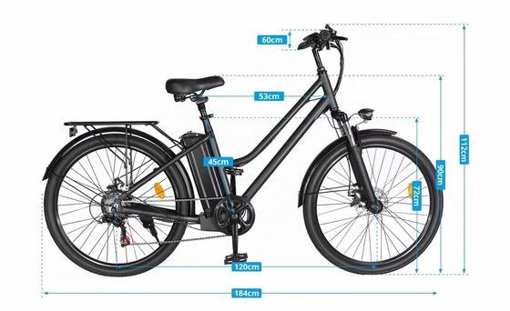 26&quot; 48V 500W 40KM/H 10.4AH Литийная батарея Женщины Алюминиевый каркас 7Спейд OEM настраиваемый Шаг через электрический городской велосипед
