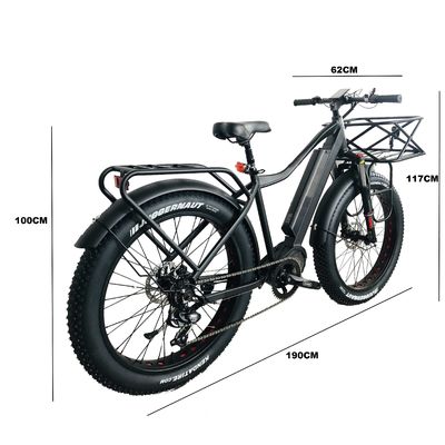 Снежный велосипед 26&quot; 52V 1000W с 7 скоростными передачами и 17AH литиевой батареей