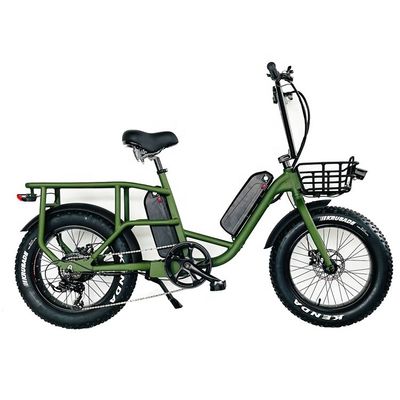 20&quot; 48V 34AH Литийная батарея 1000W 50KM/H Алюминиевая рама 7 скоростей Грузовой электрический двойной гибридный аккумулятор жирная снежная шина 4.0 велосипед