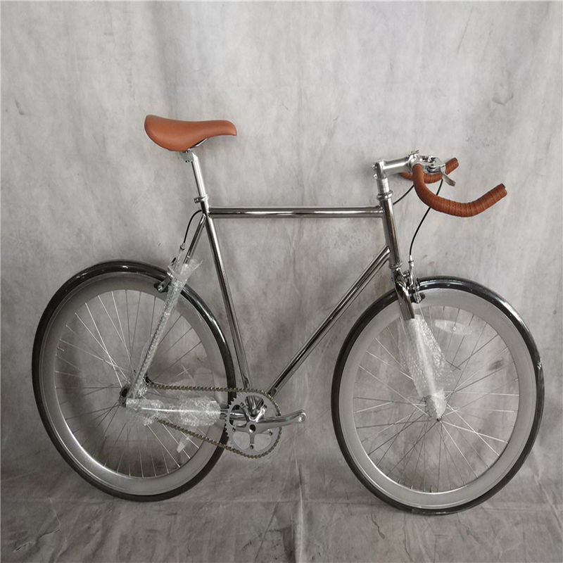 Классический 700Cx28C Vintage Chrome Fixed Gear Bike 58 см Односкоростной фиксированный велосипед 13 кг