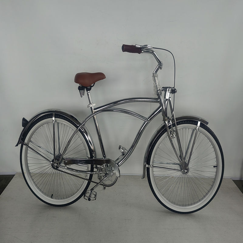 26*2.125 Шины Vintage Style Взрослый 26 дюймовый односкоростной ретро Chrome Beach Cruiser Bike Велосипед