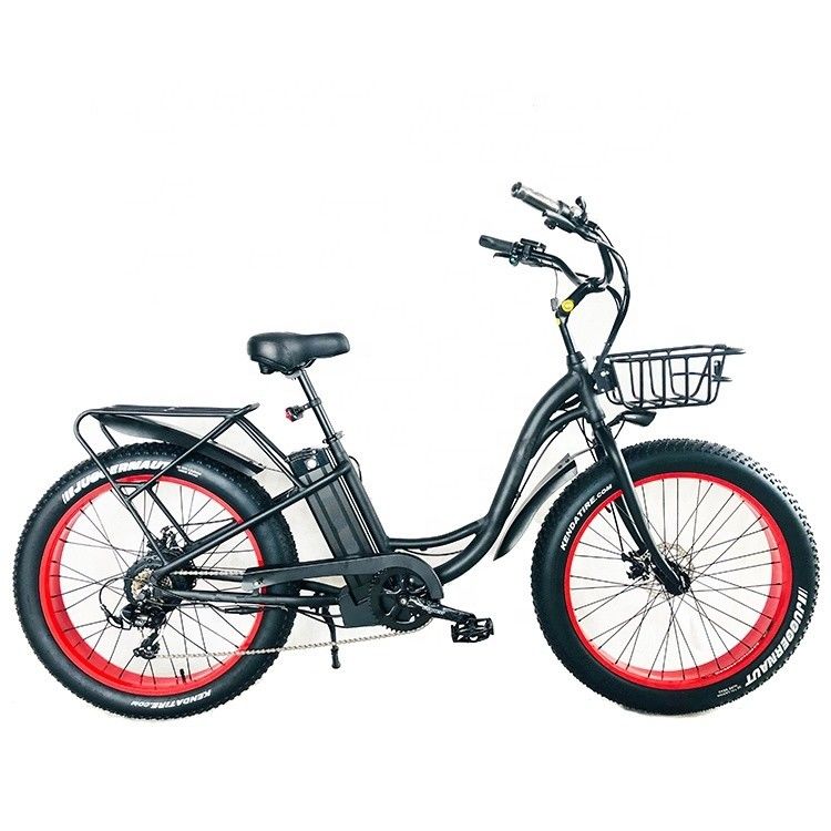 26&quot; 750W 48V 20MPH OEM 21AH UL2849 Взрослые женщины Леди пляжный крейсер электрический большой 4.0 жирный снежные шины велосипед