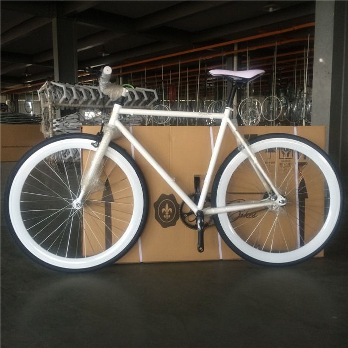 Вилка материал сталь настройка односкоростной белый цвет Бики Fixie велосипед для взрослых