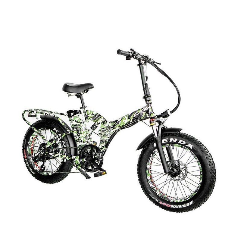 48V*21AH 20 дюймов полное подвеска Камуфляжный цвет 1000W Складывающаяся жировая шина электрический велосипед с задней стойкой